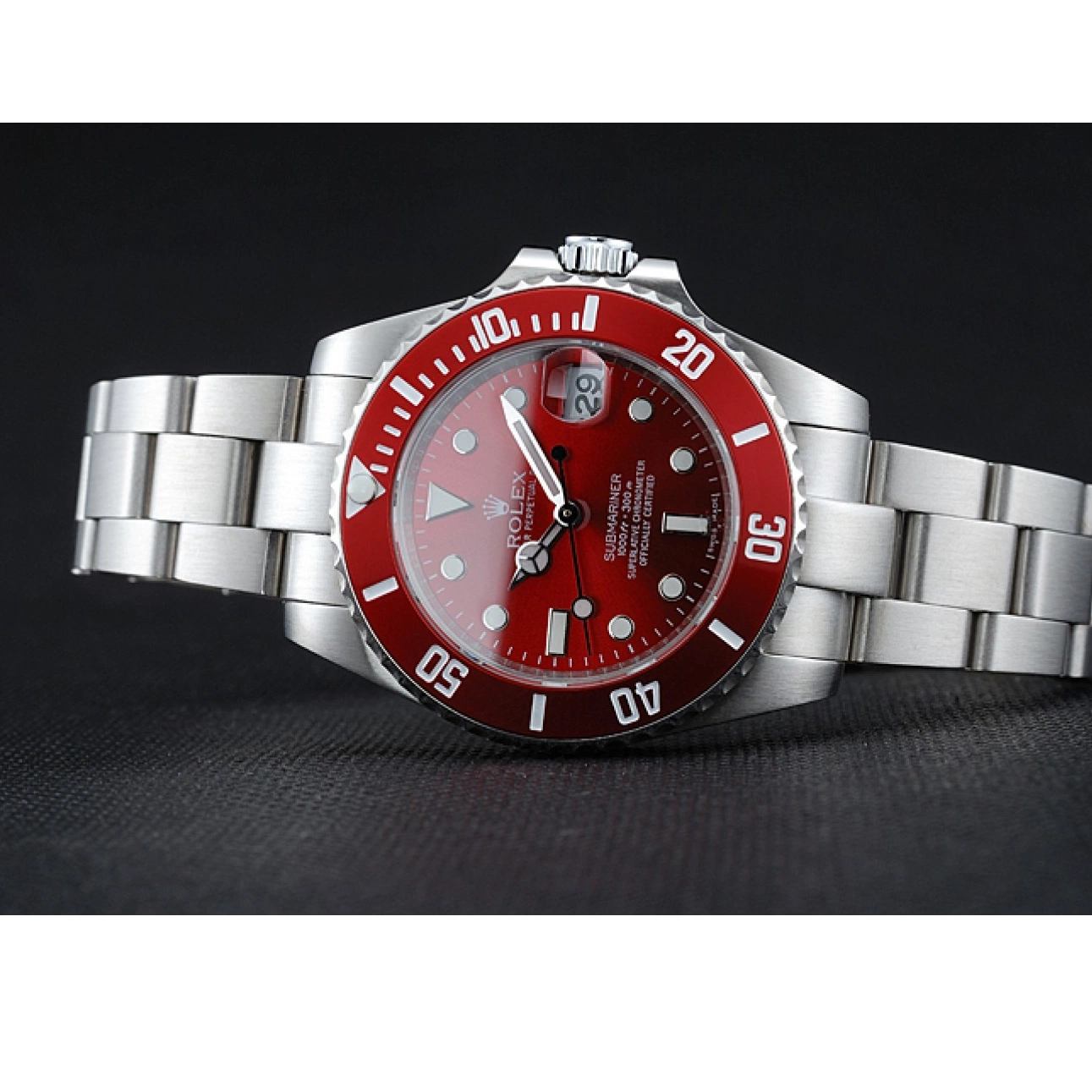 MiroTime 0713 Rolex Submariner Red Dial Stainless Steel Bracelet 1454154